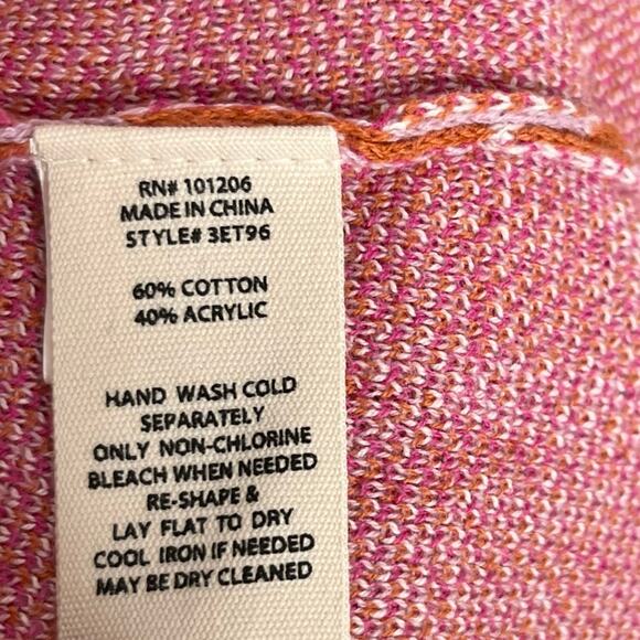 Soft Surroundings Long Sleeve Open Front Cardigan Sweater XLP Orange Floral - Picture 9 of 9